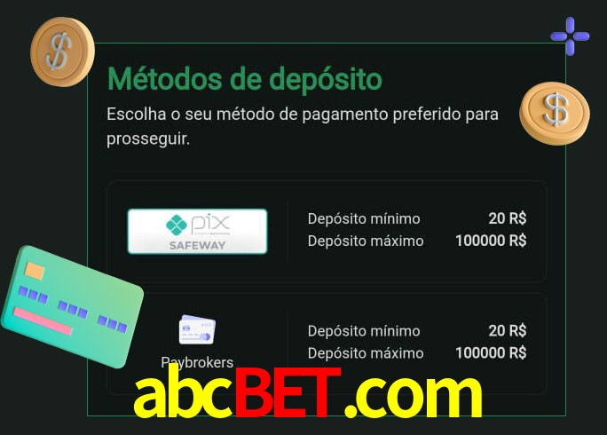 O cassino abcbet.com oferece uma grande variedade de métodos de pagamento